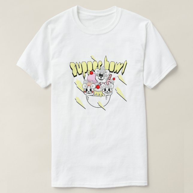 Mikitiez supper super icecream sundae bowl lava T-Shirt (Design Front)