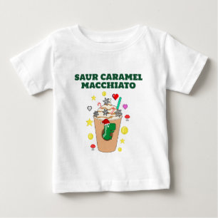 Mikitiez Trex dinosaur icedcoffee caramel xmas Baby T-Shirt