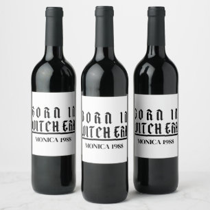 Mikitiez witch era halloween spooky hocus pocus wine label