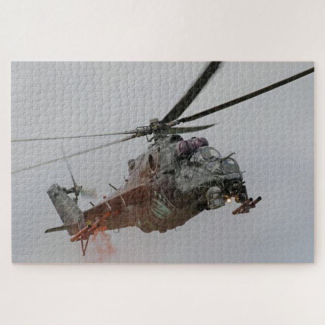Mil Mi-24 Hind – Iconic Attack Helicopter Jigsaw Puzzle (Horizontal)