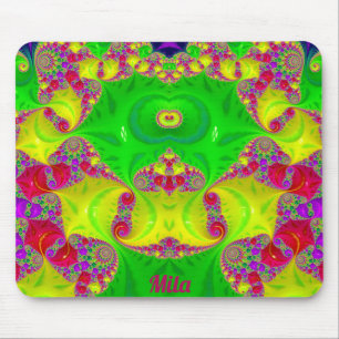 MILA ~ Zany Hot Cerise, Yellow, Red and Green Mouse Pad