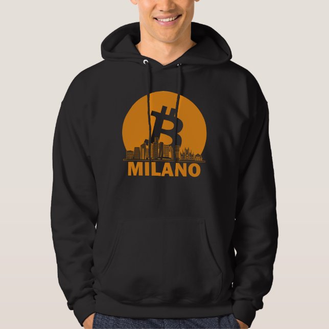 Milan Bitcoin Maximalist  Bitcoin Milan Skyline Hoodie (Front)