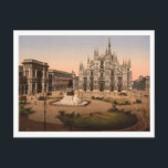 Milan Cathedral and Piazza, Lombardy, Italy Postcard<br><div class="desc">Vintage photomechanical print of the Cathedral and Piazza in Milan,  Lombardy,  Italy,  which was taken at the end of the 19th century. Photograph courtesy of LOC (LC-DIG-ppmsc-06546)</div>