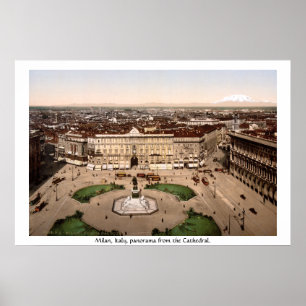 Milan Cathedral Panorama,  19th century Italy Poster