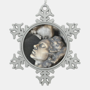 Milan Cemetery Statue Snowflake Pewter Christmas Ornament