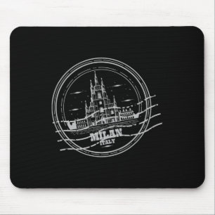 Milan Duomo Italy Travel Vintage Sign Stamp Mouse Pad