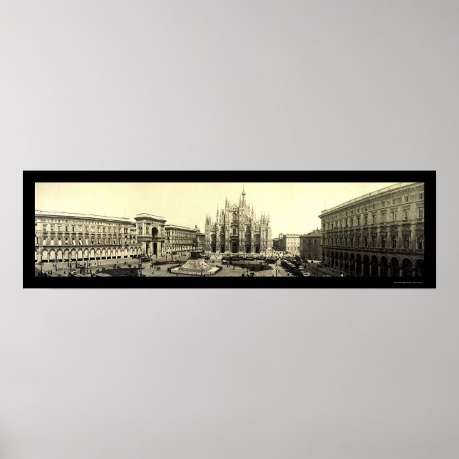 Milan Duomo Square Italy Photo 1909 Poster (Front)