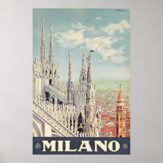 Milan Italy Art Italian Print Milano Travel Poster