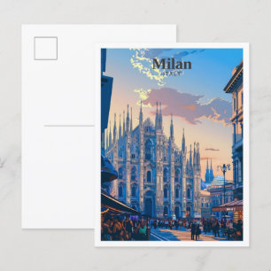 Milan Italy Art Vintage Travel Postcard