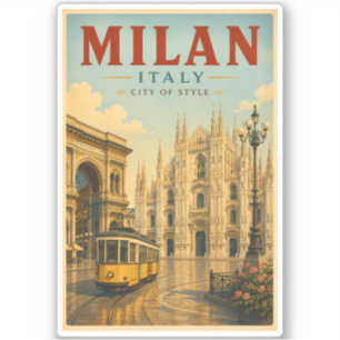 Milan Italy Cathedral Illustration Travel Art