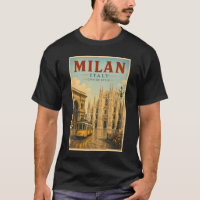 Milan Italy Cathedral Illustration Travel Art