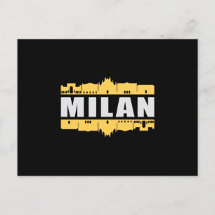 Milan Italy City Skyline Cityscape Funny Gift Postcard