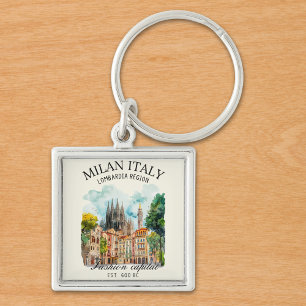 Milan Italy Design – Lombardia Skyline  Keychain