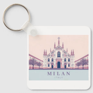 Milan Italy Duomo di Milano Pastel Travel Keychain