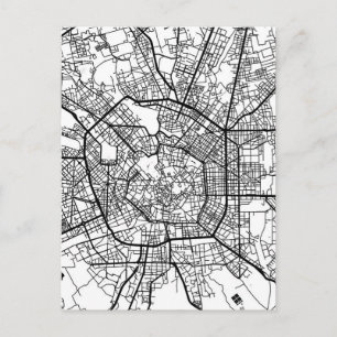 Milan Italy Map Postcard