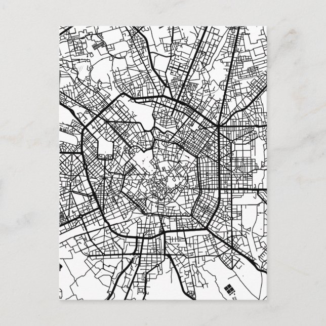 Milan Italy Map Postcard (Front)