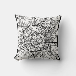 Milan Italy Map Throw Pillow