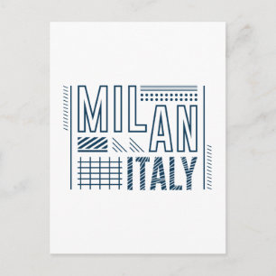Milan Italy Modern Typography Travel Graphic Desig Postcard