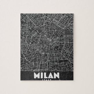 Milan Italy Retro Map Jigsaw Puzzle