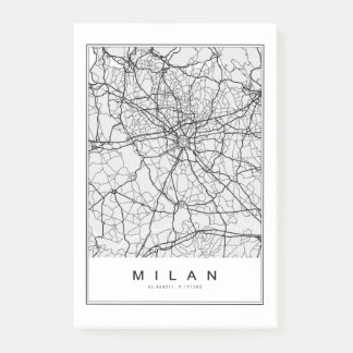 Milan Map Illustration Post-it Notes