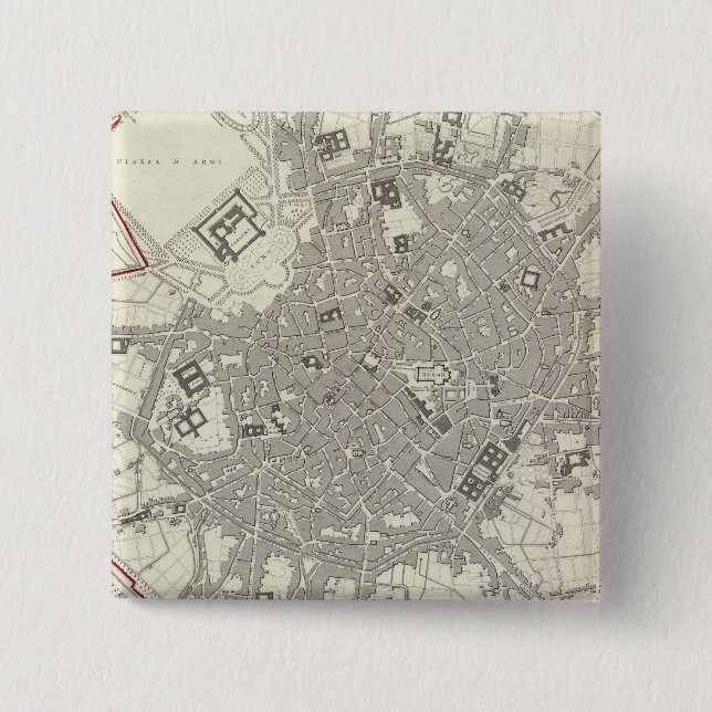 Milan Milano 2 Inch Square Button (Front)