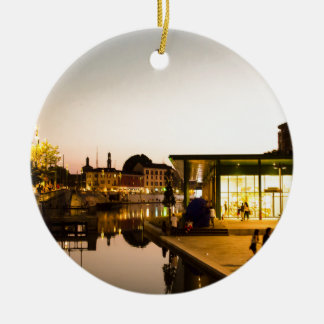 Milan overlooking the canal ceramic ornament