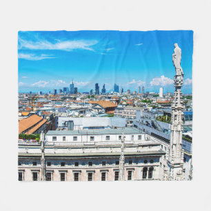 Milan skyline fleece blanket