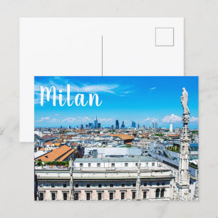 Milan skyline postcard