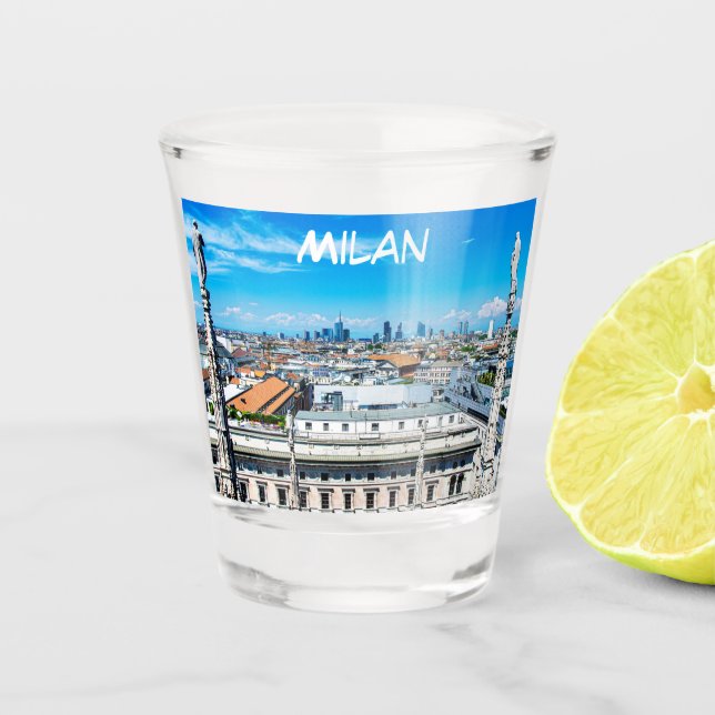 Milan skyline shot glass (Front)