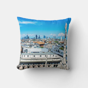 Milan skyline throw pillow