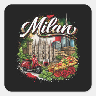 Milan Square Sticker