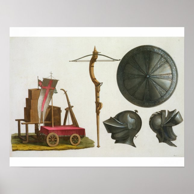 Milanese chariot, crossbow and armour, plate 17 fr poster (Front)