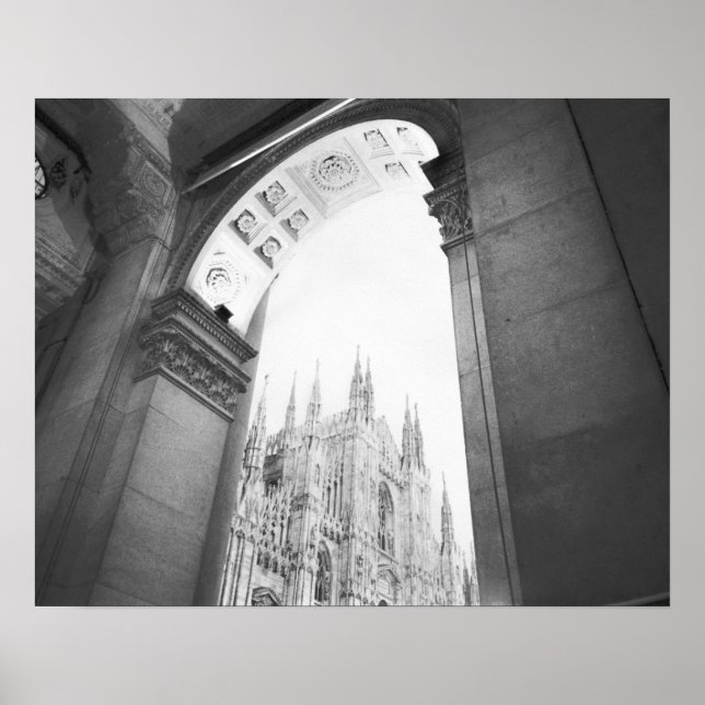 Milano Italy, Galleria View of the Duomo Poster (Front)