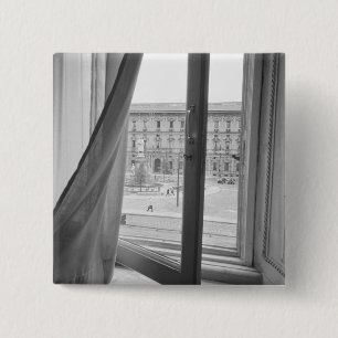 Milano Italy, View from La Scala Opera Window 2 Inch Square Button