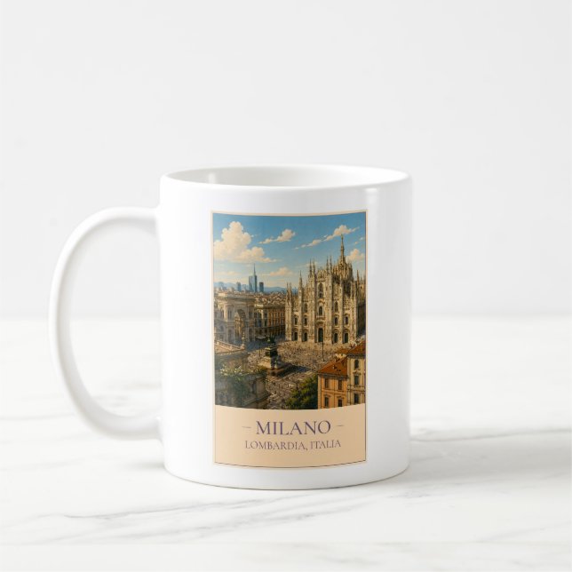 Milano, Italy – Vintage Travel Mug (Left)