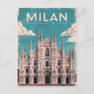 Milano, Milan Cathedral Watercolor Postcard