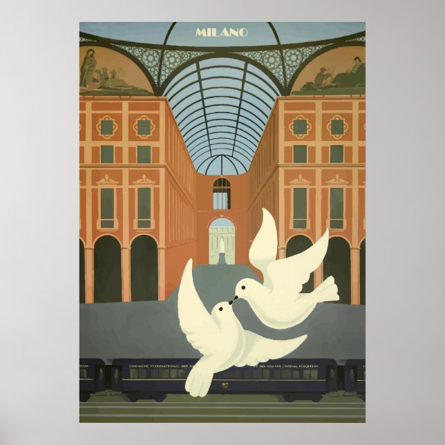 Milano, Milan Italy Vintage Travel Poster (Front)