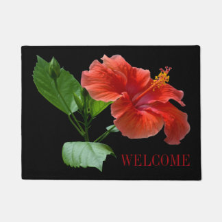 Milano Red Hibiscus Door Welcome Mat