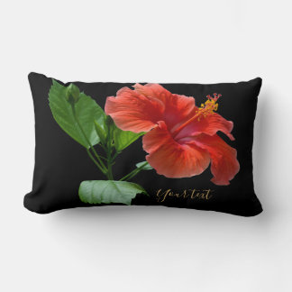 Milano Red Hibiscus Lumbar Throw Pillow