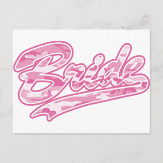 Milatary Pink Bride Camouflage Postcard