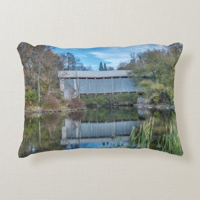 Milby Covered Bridge Decorative Pillow (Front)