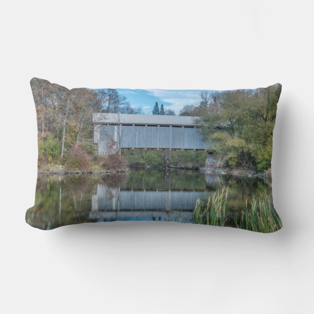 Milby Covered Bridge Lumbar Pillow (Front)