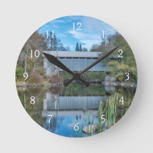 Milby Covered Bridge Round Clock