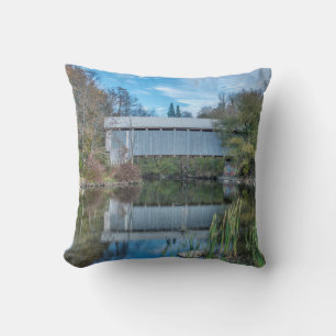 Milby Covered Bridge Throw Pillow
