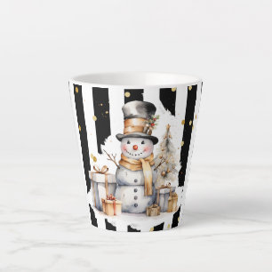 Milchtasse Klein Snowman and Stripes Var05 Latte Mug