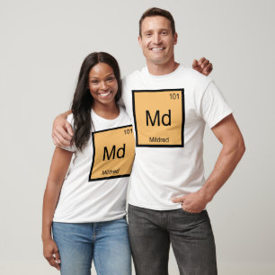 Mildred Name Chemistry Element Periodic Table T-Shirt