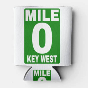 Mile 0 Key West Road Sign Can Cooler