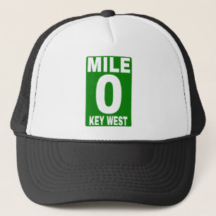 Mile 0 Key West Road Sign Trucker Hat