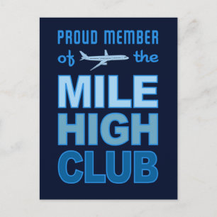 Mile High Club postcard, customize Postcard