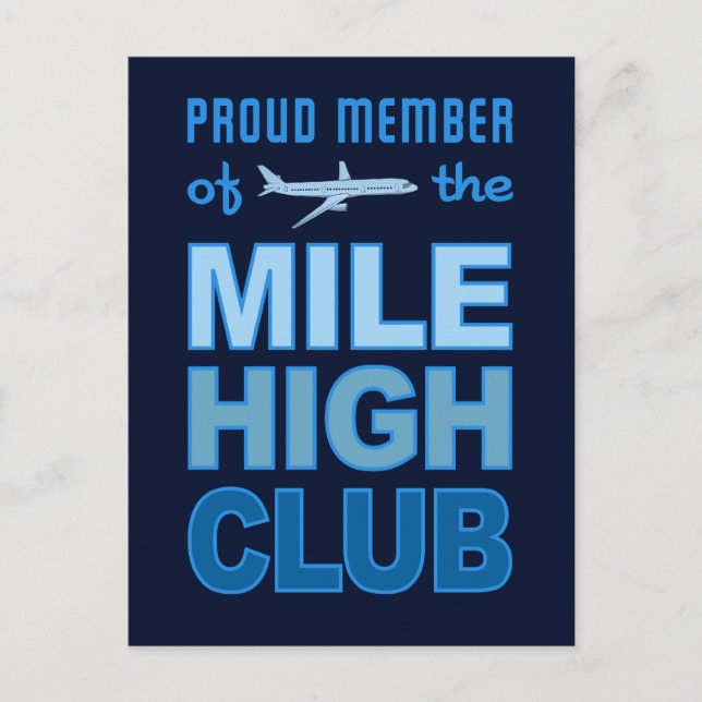 Mile High Club postcard, customize Postcard (Front)